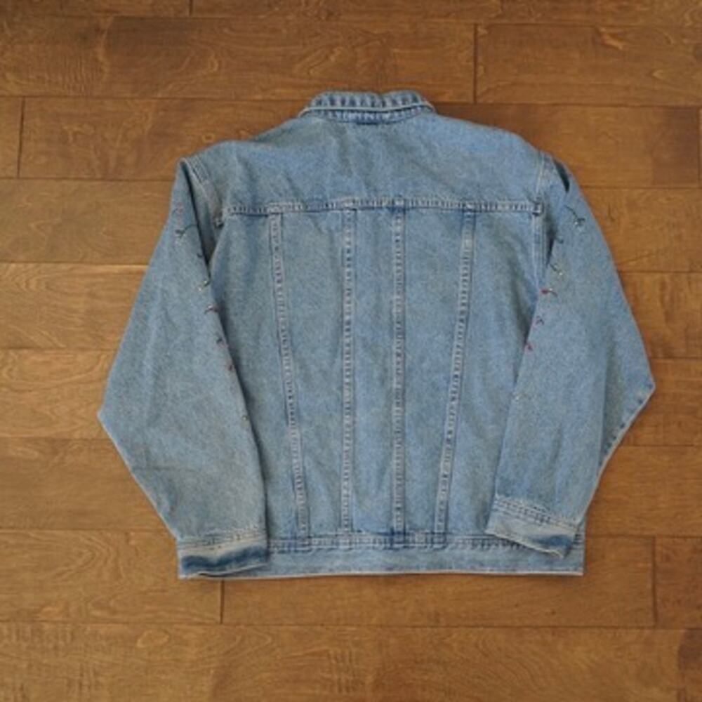 Disney Store Mickey & Minnie Mouse embroidered Denim Jacket Blue Womens Size XL - Picture 4 of 11